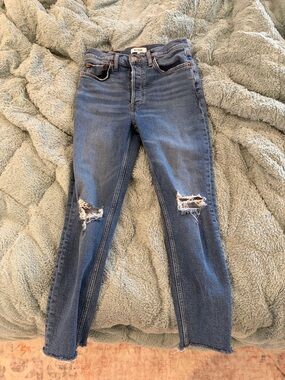 Re/Done High-Rise Distressed Blue Women’s Jeans